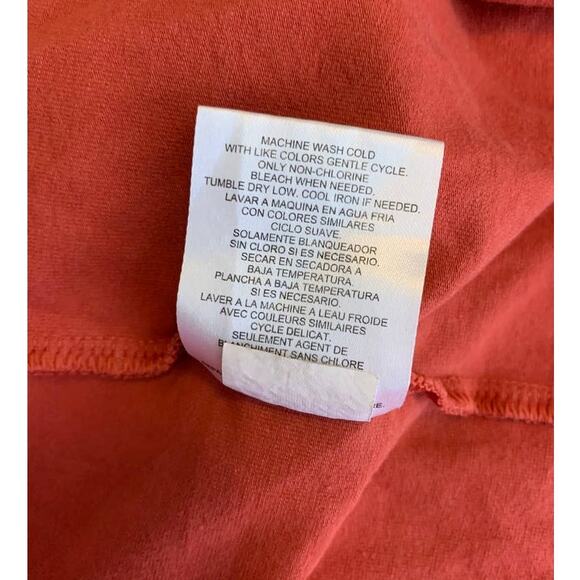 Frye Faded Bandana Red Tiered Cotton Jersey Knit Dress w/ Pockets Plus Size XXL - Picture 11 of 12